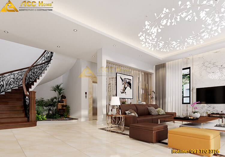 nội thất phòng khách được thiết kế theo phong cách hiện đại