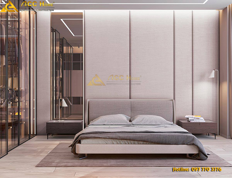 thiết kế nội thất phòng ngủ ấm áp sang trọng