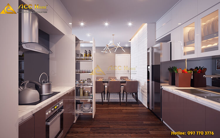 thiết kế nội thất không gian phòng bếp đẹp