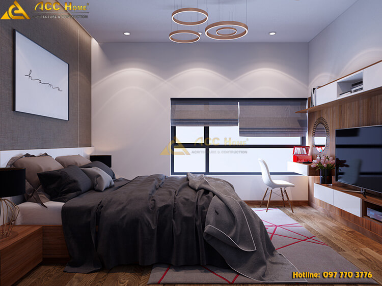 thiết kế nội thất phòng ngủ hiện đại pha cổ điển