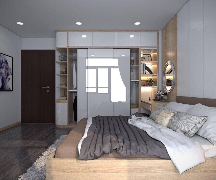 Phòng ngủ đơn giản tiết kiệm không gian 