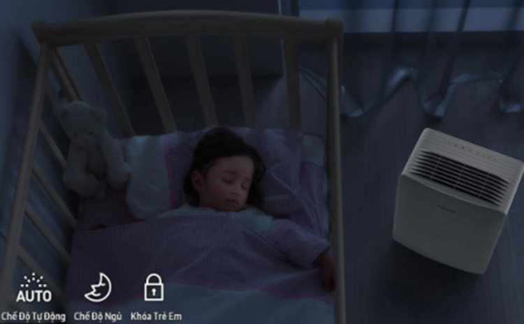 Máy lọc không khí mang lại giấc ngủ ngon cho con trẻ