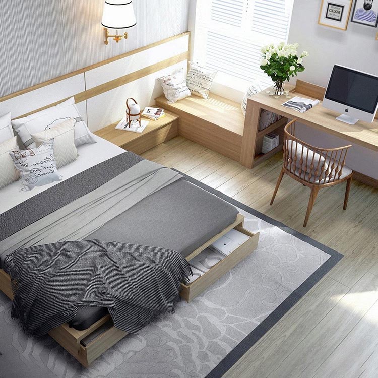 Phòng ngủ 7m2 phong cách hiện đại, đơn giản
