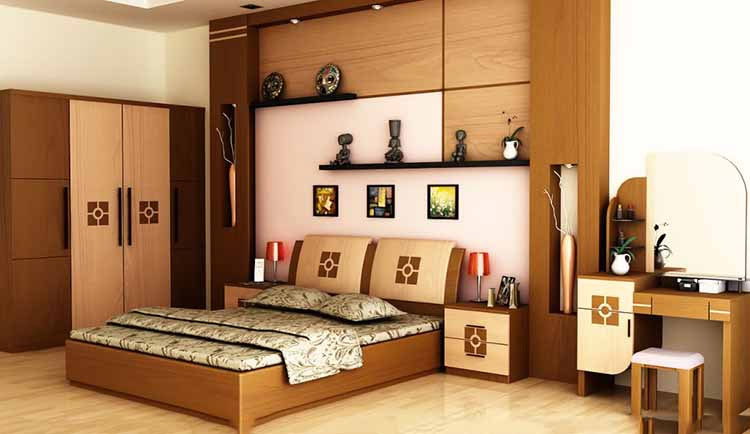Thiết kế phòng ngủ đẹp sử dụng nội thất gỗ tự nhiên