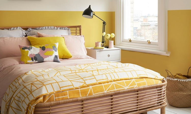 Tone vàng - màu sơn phòng ngủ đẹp bừng sức sống