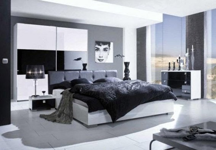 Phòng ngủ châu Âu gam màu đen trắng