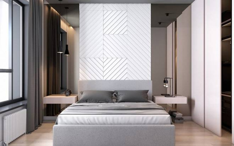 Thiết kế phòng ngủ màu xám phong cách hiện đại