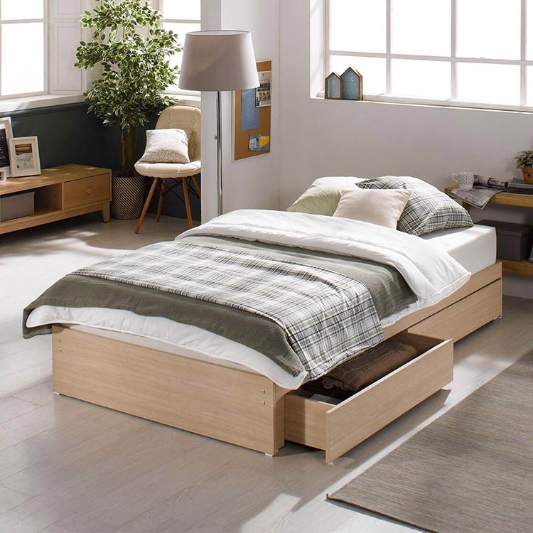 Phòng ngủ nhỏ có giường hộc kéo tiết kiệm diện tích 
