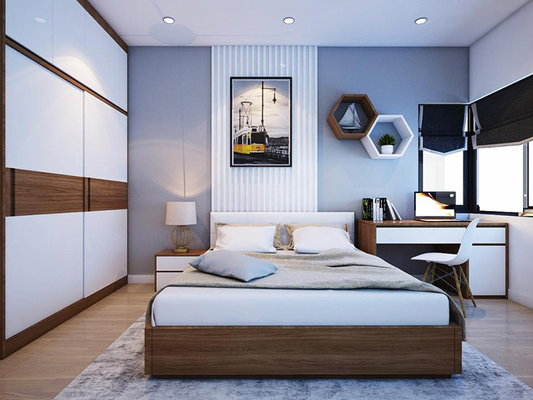 Nội thất phòng ngủ thông minh bằng gỗ công nghiệp