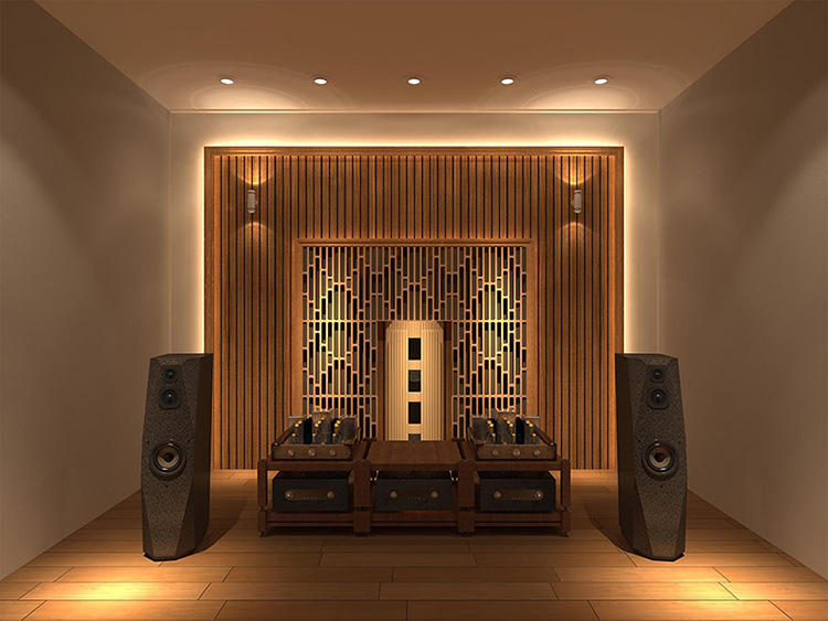 Phòng nghe nhạc mang phong cách tối giản nhật bản