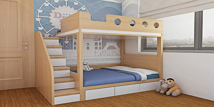 Phòng ngủ 2 giường 25m2 đơn giản