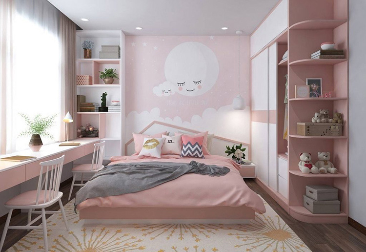 Phòng ngủ trẻ em với thiết kế thân thiện