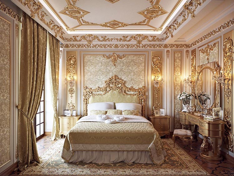 Phòng ngủ luxury phong cách cổ điển 