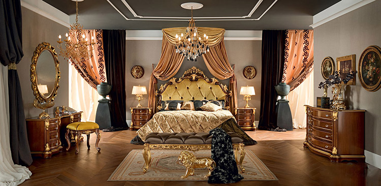 Mẫu phòng ngủ luxury 30m2 kiểu phong cách Hoàng Gia