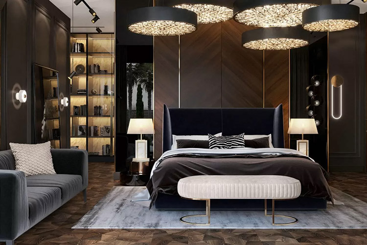 Phòng ngủ vợ chồng phong cách Luxury đẹp tiện nghi