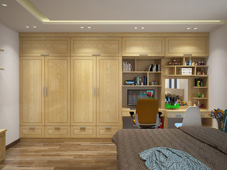 Thiết kế phòng ngủ nội thất gỗ sồi