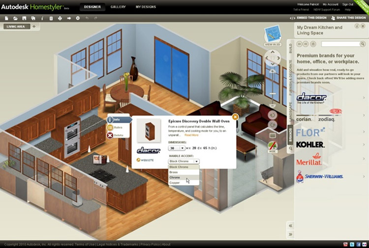 Phần mềm thiết kế nhà Autodesk Homestyler