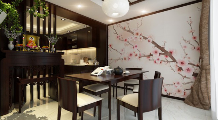 Phòng ăn nhà ống phong cách kiểu Nhật