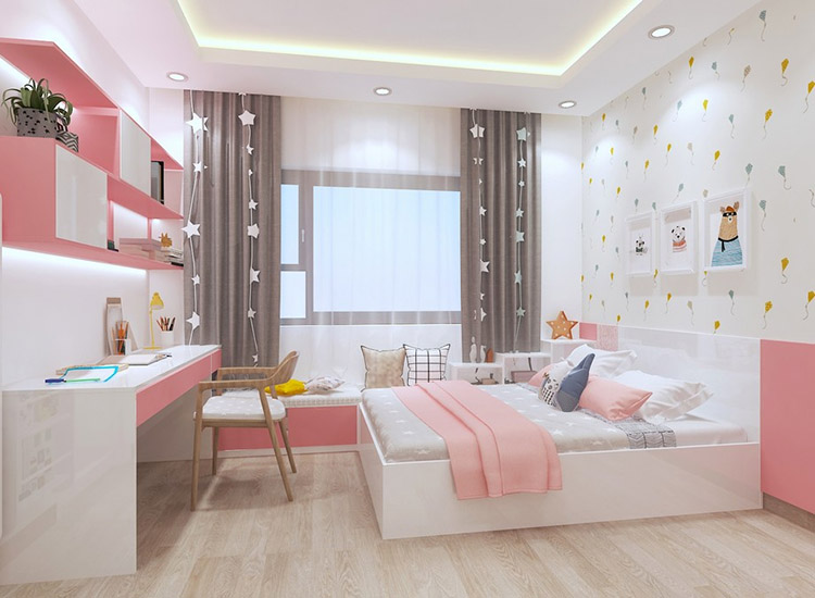 Thiết kế phòng ngủ 12m2 cho bé bé tại chung cư Vinhome