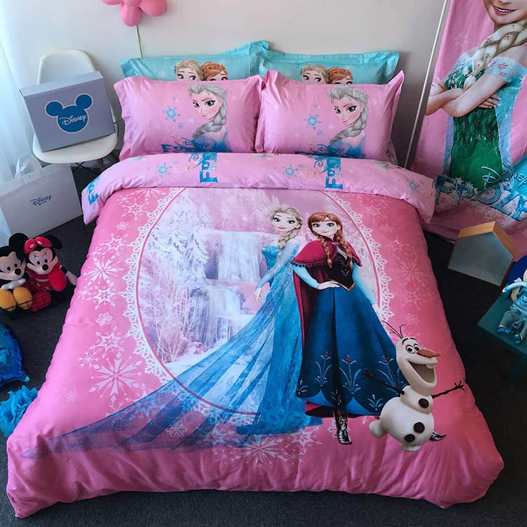 Mẫu giường đôi dành cho 2 bé gái thích elsa và anna