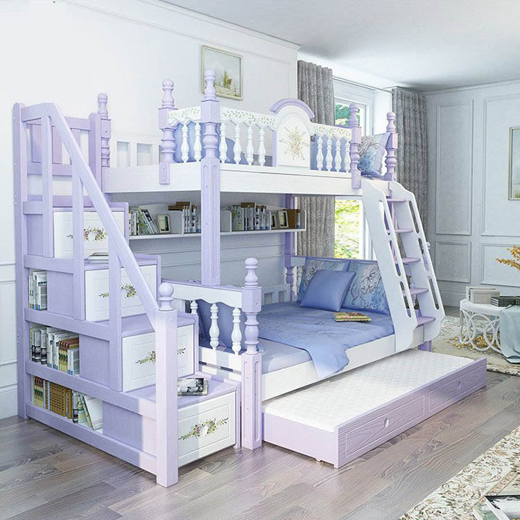 Mẫu giường tầng công chúa với thiết kế đơn giản