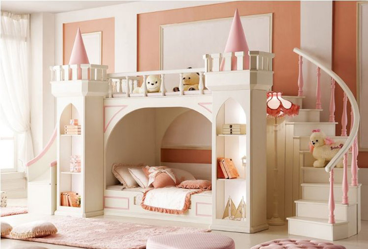 mẫu giường ngủ cho bé gái dạng lâu đài